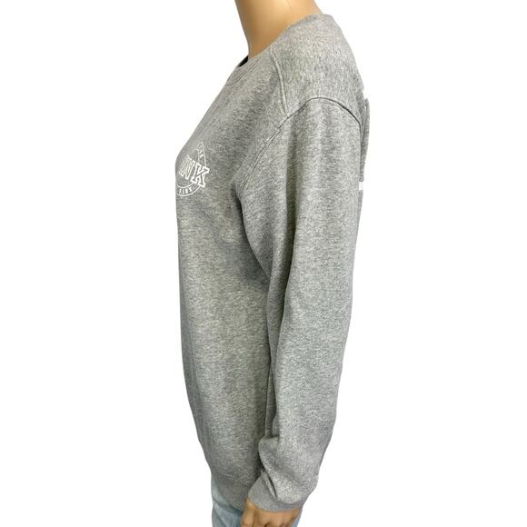 Pink Victoria's Secret Campus Crew Sweatshirt Gray Fleece Lined Size XS - Picture 6 of 10